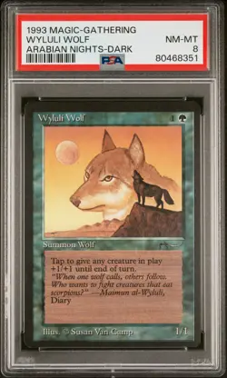 Wyluli Wolf (Dark) - Arabian Nights - MTG - NM to MINT. PSA 8. - Image 1