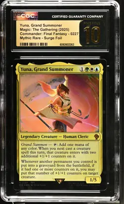 YUNA, GRAND SUMMONER Final Fantasy Surge Foil FFX CGC Pristine 10 MTG - Image 1