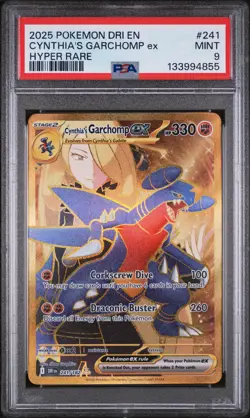 2025 Pokemon Cynthia's Garchomp EX Hyper Rare 241/182 PSA 9 - Image 1