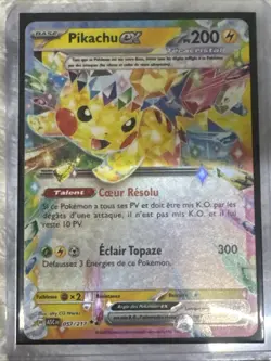 CARTE POKEMON PIKACHU EX 057/217 ULTRA RARE HEROS TRANSCENDANTS ME02.5 - Image 1