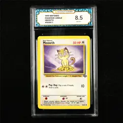 TQG 8.5 NM-MT+ 1999 Pokemon ENG Meowth 56/64 C - Image 1