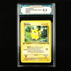 TQG 8.5 NM-MT+ 1999 Pokemon ENG Pikachu 60/64 C - Image 1