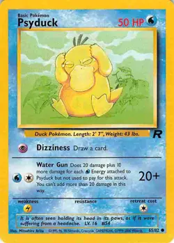 Psyduck 65/82 Common Team Rocket Pokemon LP - Image 1