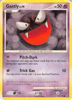 Gastly 62/100 Common Stormfront Pokemon HP/DMG - Image 1
