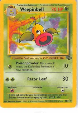 Weepinbell 48/64 Uncommon Jungle Pokemon HP/DMG - Image 1