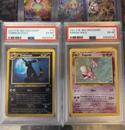 pokemon PSA sequentially graded Umbreon Espeon neo vintage both with swirls ✨ - Image 1