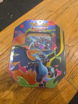 POKEMON MEGA CHARIZARD X EX TIN 4 BOOSTER PACKS & CHARIZARD PROMO BRAND NEW - Image 1