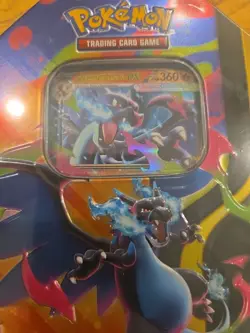 POKEMON MEGA CHARIZARD X EX TIN 4 BOOSTER PACKS & CHARIZARD PROMO BRAND NEW - Image 4