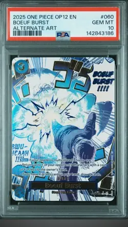 2025 ONE PIECE OP12-060 LEGACY OF THE MASTER BOEUF BURST EVENT ALT ART PSA 10 - Image 1