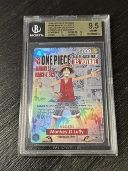 2026 One Piece Monkey D. Luffy College Basketball US VOYAGE Promo Card BGS 9.5 - Image 1