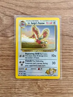 Pokemon TCG Lt. Surge's Fearow Card 7/132 Gym Heroes Holo - Image 1