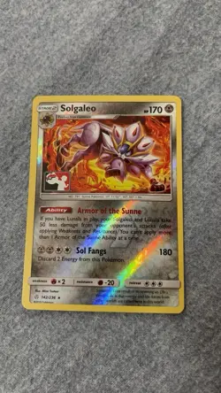 Pokemon Solgaleo Reverse Holo Cosmic Eclipse Rare #142/236 Card - Image 2
