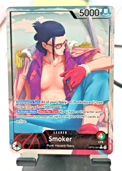 Smoker OP10-001 Alternate Alt Art Leader - One Piece Card Game TCG NM Eng CLEAN - Image 1