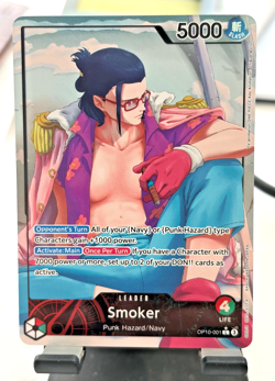Smoker OP10-001 Alternate Alt Art Leader - One Piece Card Game TCG NM Eng CLEAN - Image 2