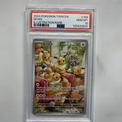 PSA 10 Eevee 188/167 Pokemon Twilight Masquerade Full Art Graded Card - Image 1