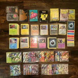 Pokemon Card Lot 1000+ COMPLETE PLAYER SET - VMAX/V/GX, Holos, Sleeves & Dice - Image 1