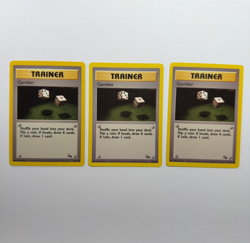 Pokemon TCG Gambler Fossil #60/62 3-Card Lot WOTC Vintage 1999 - Image 1