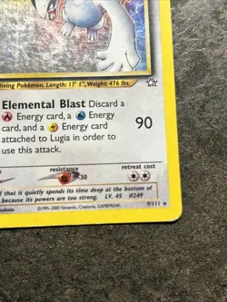 Pokemon Lugia Holo Rare Card 9/111 Neo Genesis MP/HP+ - Image 4