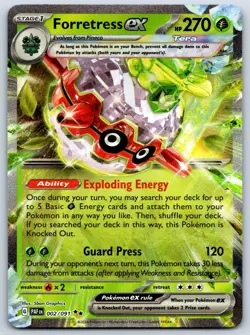 Forretress ex - Paldean Fates PAF 002/091 Pokemon TCG Card - Image 1