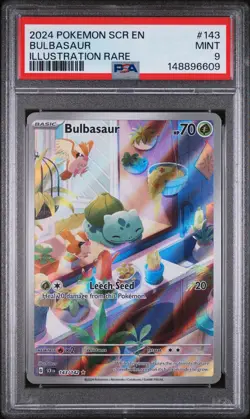 Bulbasaur 143/142 Illustration Rare Scr En-stellar Crown Pokemon PSA 9 - Image 1