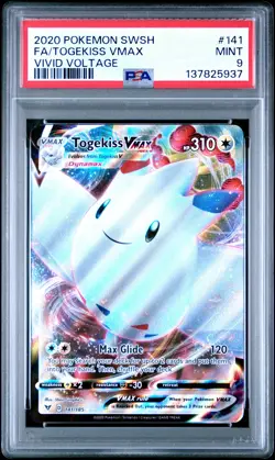 2020 POKEMON SWORD & SHIELD VIVID VOLTAGE #141 FULL ART/TOGEKISS VMAX PSA 9 - Image 1