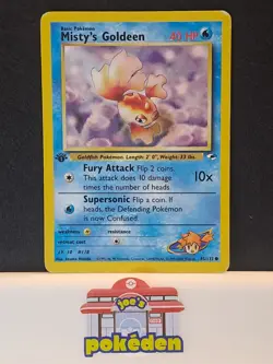 Misty’s Goldeen 1st Edition Gym Heroes 85/132 WOTC Vintage Rare Pokemon MP - Image 1