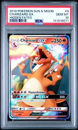 2019 POKEMON SUN & MOON HIDDEN FATES #9 CHARIZARD GX PSA 10 - Image 1