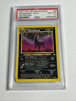 2001 POKEMON NEO REVELATION 1ST EDITION #8/64 HOUNDOOM HOLO PSA 10 Gem Mint - Image 1