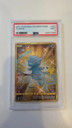 Mew 025/025 Secret Rare PSA 9 Pokemon TCG Celebrations - Image 1