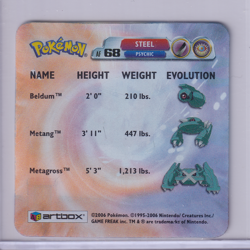 Beldum Metang Metagross AF68 Pokemon Advanced Artbox Action Flipz Lenticular - Image 2