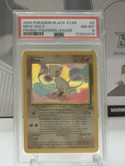 Mew PSA 8 New Cert Holo Swirl 9/53 Wotc Promo Pokemon TCG - Image 1