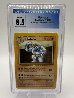 Machoke Base Set CGC 8.5 💪 1999 Unlimited Pokemon Card Vintage WOTC - Image 1