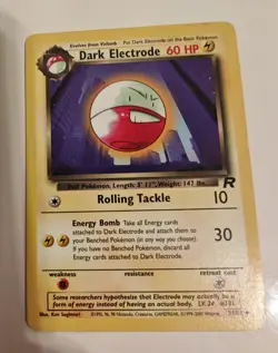 Rare Dark Electrode 34/82 Team Rocket Pokemon Card Vintage WOTC 2000 LP - Image 1