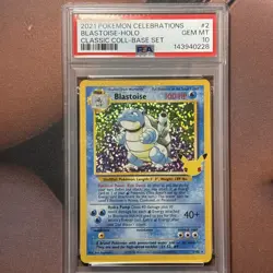 PSA 10 GEM MINT Blastoise 2 Celebrations Classic Collection Holo Pokemon Card - Image 1