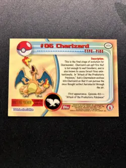 Topps Series 1 Charizard 06 Near Mint -Pokemon Card- Red Logo (6s) - Image 3
