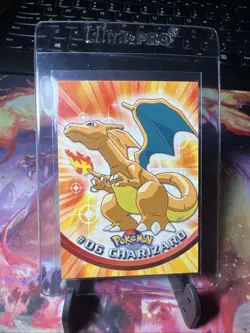 POKEMON Topps Cards CHARIZARD #6 Non Holo Blue Logo Near Mint TV Animation 1999! - Image 1