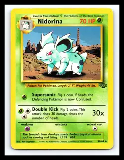 💥 Nidorina 40/64 Jungle Set Pokemon 1999 Non Holo Foil Vintage Card - Image 1