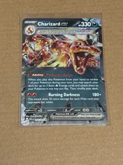 Pokemon TCG Paldean Fates Charizard EX Card 054/091 Double Rare - Image 1