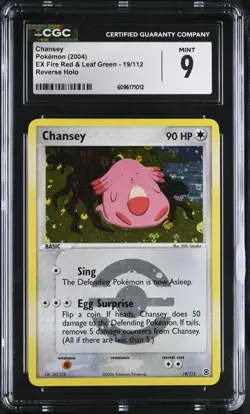 CGC 9 MINT Chansey EX Fire Red & Leaf Green 19/112 Reverse Holo Pokemon Card - Image 1