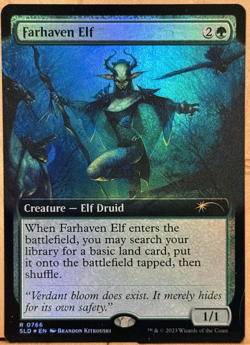 LIMITED EDITION Secret Lair MtG Farhaven Elf Unplayed NM BORDERLESS FOIL! - Image 1
