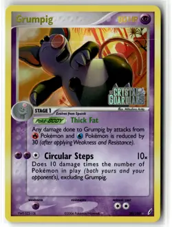 Grumpig ⭐ 20/100 Stamped Rare Holo Crystal Guardians 2006 Pokemon NM/LP - Image 1