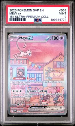 2023 POKEMON SVP EN-SV BLACK STAR PROMO 151 ULTRA-PREM COLL #053 MEW EX PSA 9 - Image 1