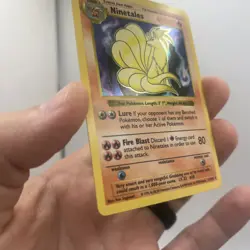 Pokemon TCG Ninetales 12/102 Base Set Holo Rare Black Flame Error Shadowless LP - Image 5