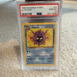 Pokemon 1999 Fossil Cloyster Zubat and Seagraves PSA 10 Unlimited - Image 1