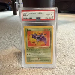 Pokemon 1999 Fossil Cloyster Zubat and Seagraves PSA 10 Unlimited - Image 3