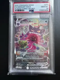 2021 Pokemon Gengar VMAX Alternate Art Secret Rare 271/264 Fusion Strike PSA 10 - Image 1