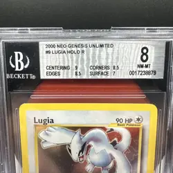 Pokemon Lugia Neo Genesis Unlimited Holo Rare #9 BGS 8 - Image 2