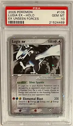 2006 Pokemon EX Unseen Forces Lugia ex #105 Holo PSA 10 - Image 3