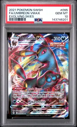 PSA 10 UMBREON VMAX 095/203 FULL ART EVOLVING SKIES POKEMON 🌑 - Image 1
