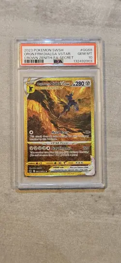 Origin Forme Dialga VSTAR GG68/GG70 PSA 10 Gem Mint, Pokemon Gold Crown Zenith - Image 1